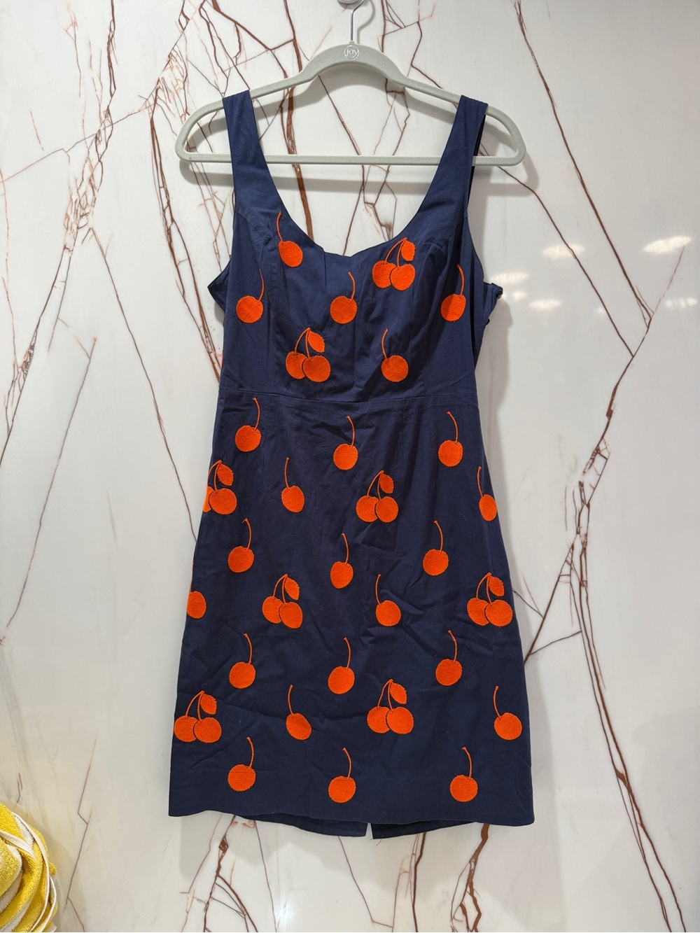 Anthropologie Navy Cherry-Print Mini Dress